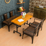 美式loft铁艺沙发卡座 咖啡厅餐厅桌椅组合复古酒吧餐椅子工业风