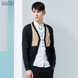 egou2016春季新款男士针织开衫时尚修身V领针织毛衣外套G2031691