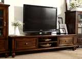可定制 美式电视柜简约现代实木家具 组装客厅储物柜小户型