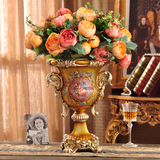 特价欧式高档复古田园陶瓷小花瓶花插客厅装饰摆件工艺品奢华树脂