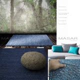 MASAR玛撒 德国进口地毯 现代风格 羊毛 手工编织 X蓝色素色