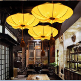 现代中式海洋布艺南瓜飞碟荷叶莲花吊灯餐厅客厅布艺灯笼工程吊灯