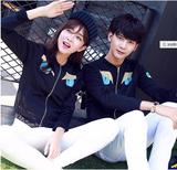 情侣装春装2016韩版薄款长袖卫衣开衫外套男女班服短款棒球服学生
