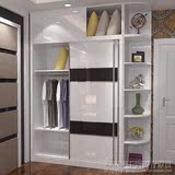现代简约板式烤漆推拉门衣柜整体移门组合大衣柜卧室家具可定制