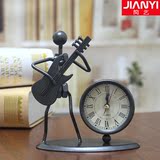 简艺 创意个性音乐人造型乐队铁人钟表摆件书房办公室桌面装饰物