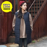 韩国直邮ENVYLOOK秋冬女装纯色中长款绗缝保暖马甲