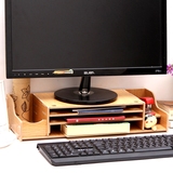 脑支架面电新款电脑显示器增高架子桌面木收纳底座打印机架桌