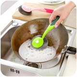 洗锅刷厨房用刷 刷锅刷子锅刷碗带柄钢丝球 长柄不粘油清洁球悬挂