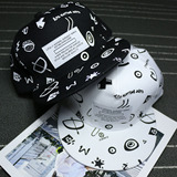 韩版exo边伯贤同款涂鸦嘻哈棒球帽平沿街舞帽男女青少年学生帽子