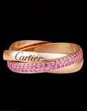 美国代购正品 Cartier/卡地亚 Trinity系列玫瑰金三环密钻戒指
