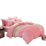 纯色法兰绒四件套加厚珊瑚绒保暖床品三件套素色床单被套秋冬新品