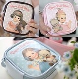 包邮新款韩版漆皮Pu可爱卡通洋娃娃化妆包 收纳包 洗漱包 零钱包