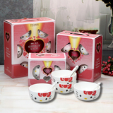 创意hello kitty 韩式骨瓷餐具陶瓷碗套装饭碗瓷碗 批发定制礼物