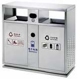 分类环保垃圾桶双桶 室内不锈钢可回收不可回收果皮箱 户外垃圾桶