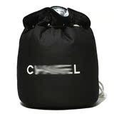 女简约束口袋黑色背包 水桶包纯色帆布大容量化妆包防水洗潄包邮