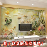 现代中式壁画3D立体浮雕墙壁布电视背景墙壁纸客厅家装主材影视墙