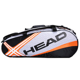 HEAD/海德羽毛球包双肩9支装大空间独立鞋袋21330225白/橙
