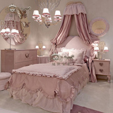 儿童床女孩房布艺软床单人床粉色套房家具定制韩式公主床创意小床