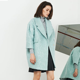 2015冬装新款斗蓬型呢外套女中长款七分袖羊毛大衣原创设计师品牌