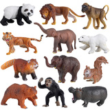 包邮正品实心动物仿真模型玩具 狮子老虎熊猫猛犸象18款野生动物