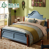 林氏木业卧室成套家具美式乡村1.8米双人床+床垫组合套装AW03C