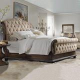 法维诺家具  美式乡村纯实木定制 卧室全实木双人床布艺床雕花床