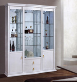 柯菲1.6米单面靠墙欧式酒柜全白色亮光欧式酒柜成列柜 装饰柜