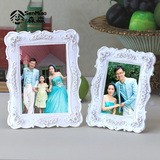5 6 7 10寸白色欧式创意婚纱照摆台结婚照树脂相片框韩国田园相框