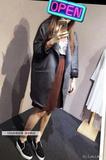 韩国原单秋冬装韩版鹿皮绒大衣中长款茧型宽松外套名媛风廓形大衣