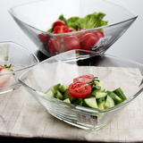 意大利原装进口加厚钢化玻璃碗大小号沙拉碗透明耐热汤碗果盘
