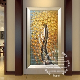 发财树油画 欧式山水风景抽象纯手绘客厅走廊立体装饰画 玄关挂画