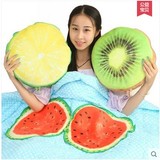 3D水果坐垫抱枕被子两用 西瓜毛绒玩具柠檬仿真水果靠枕靠垫