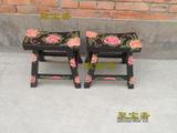 新中式古典彩绘小凹形凳 小板凳 新古典 手工实木 仿古家具  特价