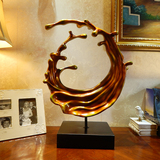欧式抽象雕塑海浪摆件创意家居客厅电视柜玄关酒柜家饰装饰品摆设