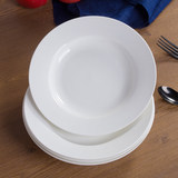 景德镇纯白骨瓷餐具陶瓷盘子西餐盘菜盘日式瓷盘创意餐盘圆形饭盘