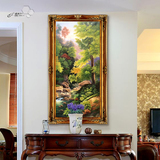 欧式纯手绘山水风景油画 美式客厅装饰画玄关壁画餐厅挂画定制画
