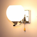 壁灯床头灯现代简约创意led墙壁灯卧室客厅楼梯带拉线开关双头