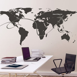 客厅卧室背景墙贴纸公司教室现代简约装饰科技世界地图 飞行地图