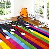 田园儿童房卡通手工腈纶地毯客厅卧室满铺床边毯宝宝爬行地垫定制