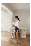 独家甜美圆领白色定制2015夏韩版新款宽松袖衬衣女士衬衫气质百搭