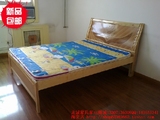 武汉杉木板式床 实木双人床 实木床 出租房全套经济床架棕垫
