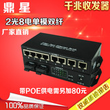 千兆单模双纤2光8电光纤收发器网络光端机10口光纤交换机转光纤