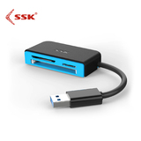 SSK/飚王 高速USB3.0读卡器多合1功能CF SD相机卡TF手机卡SCRM330