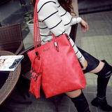2016时尚欧美女士单肩包大包 秋冬新款红色包包 简约大小包手提包