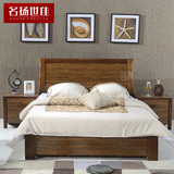 单人床1.2米储物箱体床儿童床高箱床橡胶木中式实木床卧室家具