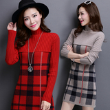 冬新款韩版半高领套头毛衣女中长款修身针织羊毛打底衫加厚羊绒衫