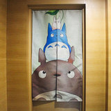 个性创意日式龙猫卡通棉麻布艺厨房门帘 客餐厅卧室隔断装饰挂帘