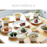 特价！新品韩式餐具套装- 快乐早晨餐盘子菜盘骨陶瓷碗碟12头餐具