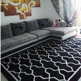 欧式宜家黑白格子地毯 客厅卧室茶几满铺地毯 床边地毯地垫可水洗