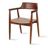 实木餐椅简约书房椅单人餐桌椅现代扶手时尚靠背弯曲木椅极美家具